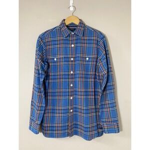 $145 Polo Ralph‎ Lauren Plaid Brushed Cotton Button Up Work Shirt Long Sleeve S